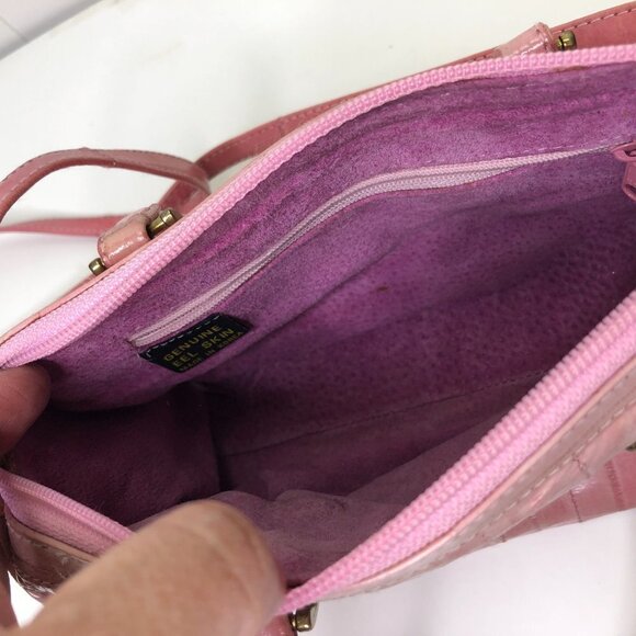 VINTAGE Pink Leather Mini Shoulder Bag Satchel - Picture 5 of 7